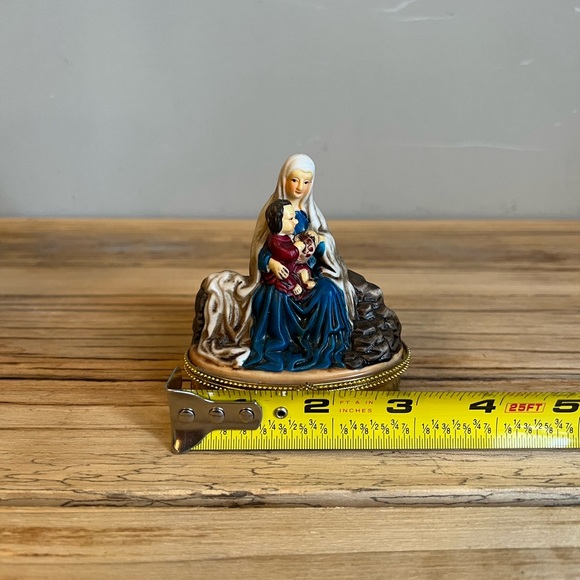 Vintage Trinity Broadcasting Network Porcelain Trinket Box Virgin Mary & jesus - Picture 8 of 8